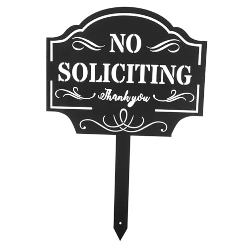 Alipis Robustes Garten Schild No Soliciting aus Wetterfestes Außenschild mit Einzigartigem Design Einfache Installation für Terrasse und Garten Dekoratives Eisen warnschild von Alipis