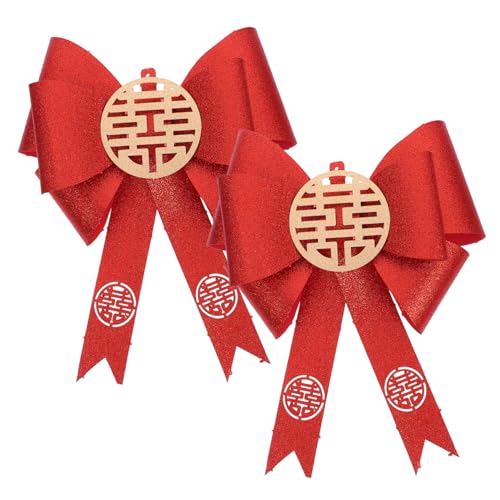 Alipis Rote Chinesische Hochzeitsschleifen Große Festliche Dekoration mit Glitzereffekt Vielseitig für Innen und Außenbereiche Wie Zaun Kamin Vorhang und Tür Langlebig und Elegant von Alipis