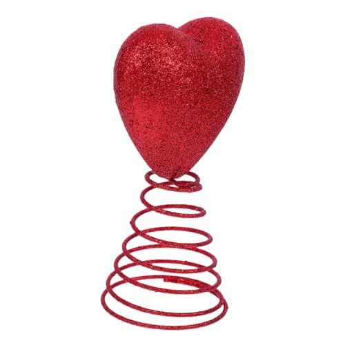 Alipis Rotes Topper mit Feder Valentinstag Hochzeit Dekoration Romantisches Baumornament für Festliche Tisch und Wohnraumgestaltung Einfache Anbringung Liebevolles Partyaccessoire von Alipis