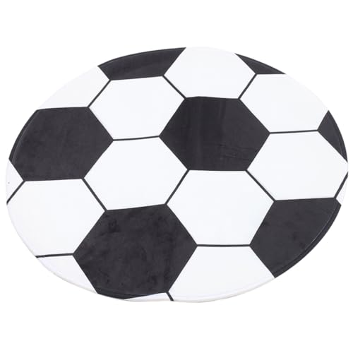 Alipis Runder Fußballteppich Schwarz Weißes Design rutschfeste Stuhlmatte für Büro Wohnzimmer und Schlafzimmer Schützend und Dekorativ für Täglichen Gebrauch Alipis Runder Fußballteppich Schwarz Weißes Design rutschfeste Stuhlmatte für Büro Wohnzimmer und Schlafzimmer Schützend und Dekorativ für Täglichen Gebrauch von Alipis