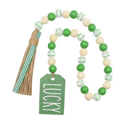 Alipis Rustikale Holzperlengirlande mit Quaste Handgefertigte Deko für Wand und Tür Leichte Natürliche Holzperlenkette im Landhausstil Patricks Day Shamrock Dekoration Alipis Rustikale Holzperlengirlande mit Quaste Handgefertigte Deko für Wand und Tür Leichte Natürliche Holzperlenkette im Landhausstil Patricks Day Shamrock Dekoration von Alipis