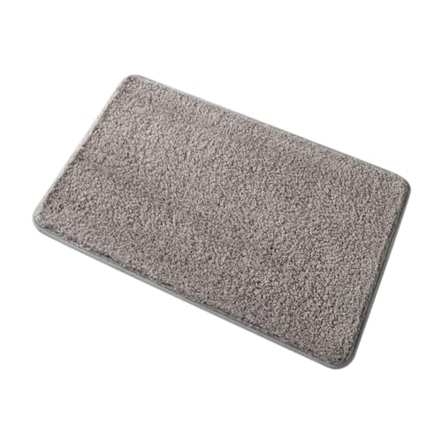 Alipis Rutschfester Saugfähiger Badezimmerteppich aus Weicher Mikrofaser Waschbarer Badvorleger Modernes Schnelltrocknendes Badmatten Dusche Wc und Badewanne Graue Bodenmatte von Alipis
