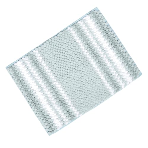 Alipis Rutschfester Saugfähiger Badezimmerteppich mit Weichem Chenille Strapazierfähiger Badvorleger für Dusche und Wc Kleines Dickes Fußmatten Küsten Lake blau Waschbar und Atmungsaktiv von Alipis