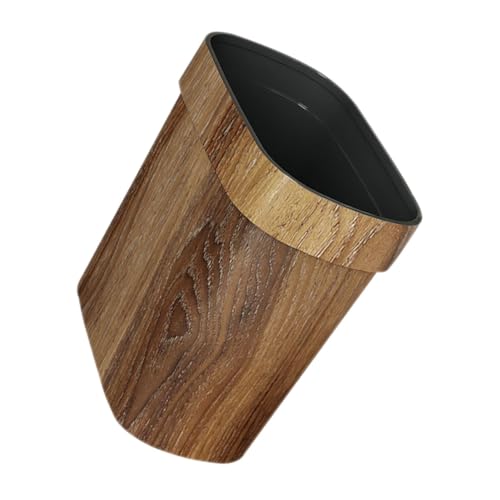 Alipis Schmaler Abfalleimer mit Vintage holzoptik Platzsparender für Küche Bad Wohnzimmer Praktische Haushalts mülltonne Stilvoll und Modern von Alipis
