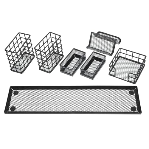 Alipis Schreibtisch Organizer Teiliges aus Metall mit Multifunktionaler Aufbewahrung für Büro und Kosmetik Platzsparendes Ordnungssystem mit Mehreren Fächern Schwarzes Design für Home von Alipis
