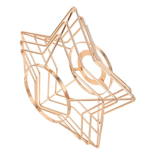 Alipis Schwarzer Metall Lampenschirm Drahtkäfig DIY Lampenfassung Fünfeckiger Lampenschirm Vintage Stil für Schlafzimmer Wohnzimmer Esszimmer Beleuchtung von Alipis