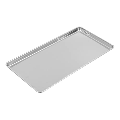 Alipis Servierplatte Aus Edelstahl Grilltablett Rechteckiges Essenstablett Reisnudelgericht Desserttablett Backbleche Für Den Ofen Dampfform Grillen Vorbereitungsblech 34 5 X 21 5 Cm. von Alipis