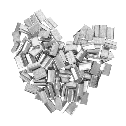 Alipis Stabile Verpackungsband eisenklemme aus Verzinktem Stahl Strap band Clips für Pet umreifung Vielseitig Einsetzbar für Schnelles Bündeln und Zuverlässige Sicherung von Alipis