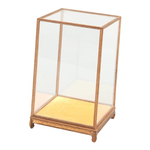 Alipis Staubdichte Vitrine aus Hochwertigem Holz und Transparente Sammlervitrine mit Feiner Verarbeitung Multifunktionale Aufbewahrungsbox für Buddha Figuren und Dekorationen von Alipis