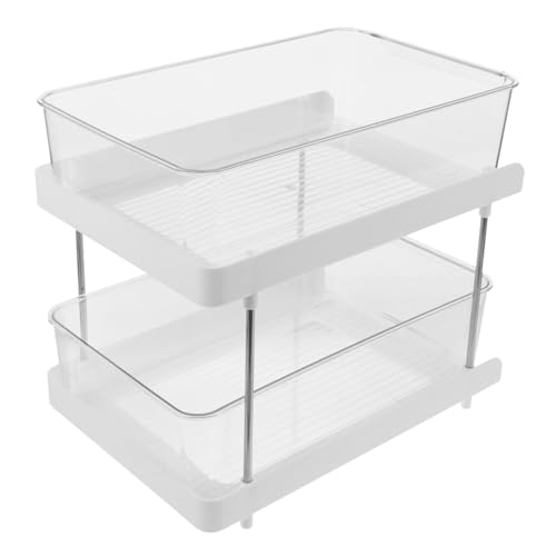 Alipis Stöckiges Badezimmer Regal aus Robustem Material Geräumiger Kosmetik Toilettenartikel Organizer Rutschfestes Ablagefach für Waschbecken und Küchenablage Platzsparend und Langlebig von Alipis