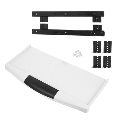 Alipis Tastaturablage-Set Tastaturhalter unter dem Schreibtisch Tastaturspeicher Tastaturmontage Unter Schreibtischregal Tischtastaturablage herausschieben Plastik von Alipis