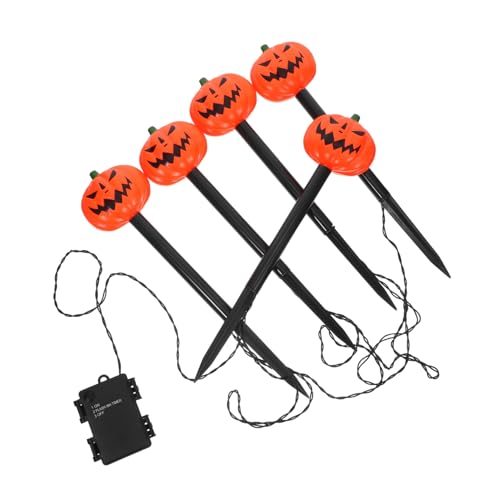 Alipis Teilige LED Kürbis Wegleuchten Halloween Gartenstab Lampen mit Wasserdichtem Batteriefach Einfache Installation Wetterfeste Außendekoration für Rasen Einfahrt und Party von Alipis