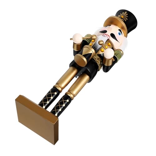Alipis Traditioneller Schwarz Gold Weihnachtliche Figur mit Filigraner Handwerkskunst Dekoratives Festtagsornament für Tisch Regal und Schreibtisch zur Weihnachtsdeko von Alipis