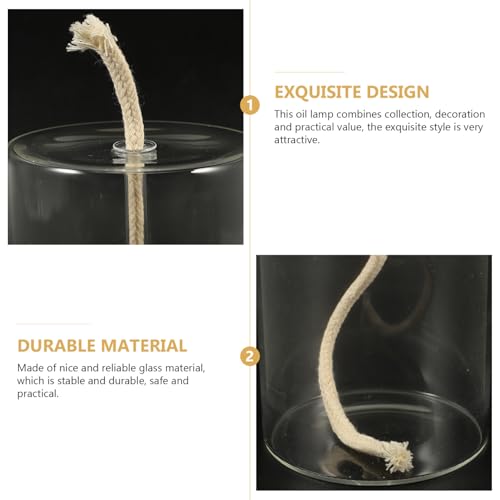 Alipis Transparente Handgefertigte Runde Glas öllampe Mittelgroß Klare Kerosinlampe für Innenräume Dekorative Petroleumlampe für Schreibtisch Tischdeko für Hochzeit Valentinstag Party von Alipis
