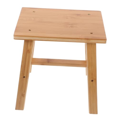 Alipis Tritthocker badezimmerhocker Holzstuhl Holzbank Schlafzimmerhocker Mehrzweckhocker Schuhbank Sitzhocker Gartenhocker Kinderhocker Badezimmerstuhlzubehör Holzsitz Bambus Light Brown von Alipis
