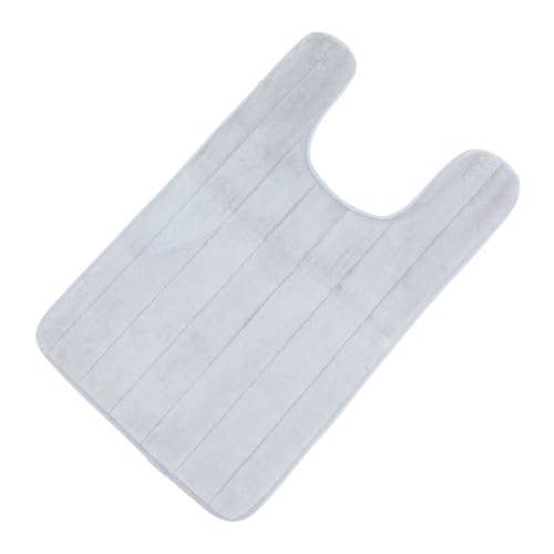 Alipis U förmige Wc Matte aus Saugfähigem Korallenvlies mit Memory Schaum rutschfest Atmungsaktiv und Schnell Trocknend Bad Toilettenfußmatte für Zuhause von Alipis