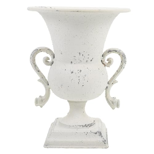 Alipis Urnen-Pflanzgefäß aus Metall, klassisch, antikes Eisen, dekorativer rustikaler Blumentopf, römische Vase mit Stiel, für den Außenbereich, traditioneller Urnen-Pflanzgefäß für Garten, Terrasse von Alipis