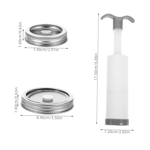 Alipis Vakuumdeckel für Gläser mit Standard Weithalsdeckeln Manueller Pumpe Edelstahl Luftdichtes Vakuumier system zur Lebensmittelkonservierung und Frischeerhaltung von Alipis