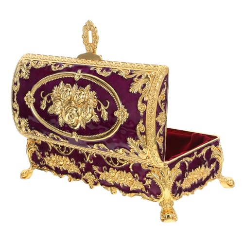 Alipis Vintage Schmuckschatulle Metall Box mit Weichem Innenfutter und Mehreren Fächern Kompakte Aufbewahrung für Ringe Halsketten Armbänder Dekoratives Retro-design für Schminktisch Alipis Vintage Schmuckschatulle Metall Box mit Weichem Innenfutter und Mehreren Fächern Kompakte Aufbewahrung für Ringe Halsketten Armbänder Dekoratives Retro-design für Schminktisch von Alipis