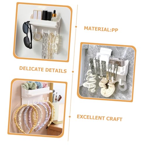 Alipis Wandmontierter Haarschmuck Organizer Weiß Haarklammern und Haarreif Halter mit Großer Kapazität Platzsparend Langlebig für Haar Accessoires und Schminke Einfache Wandbefestigung von Alipis