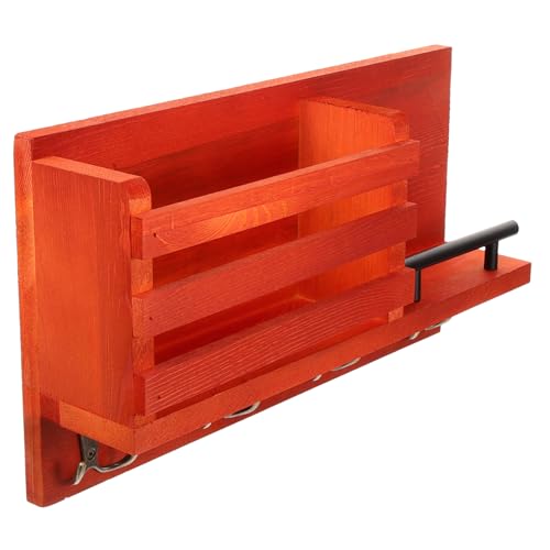 Alipis Wandregal mit Haken aus Holz Multifunktionales Schlüsselbrett zur Aufbewahrung von Post und Schlüsseln Stilvolles Wandregal für Eingangsbereich und Badezimmer Alipis Wandregal mit Haken aus Holz Multifunktionales Schlüsselbrett zur Aufbewahrung von Post und Schlüsseln Stilvolles Wandregal für Eingangsbereich und Badezimmer von Alipis