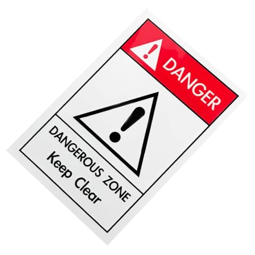 Alipis Wasserdichtes Warnschild Gefahrenbereich Selbstklebend Sicherheitszeichen für Maschinen und Industriebereiche Stark Haftend Langlebig und Praktisch von Alipis
