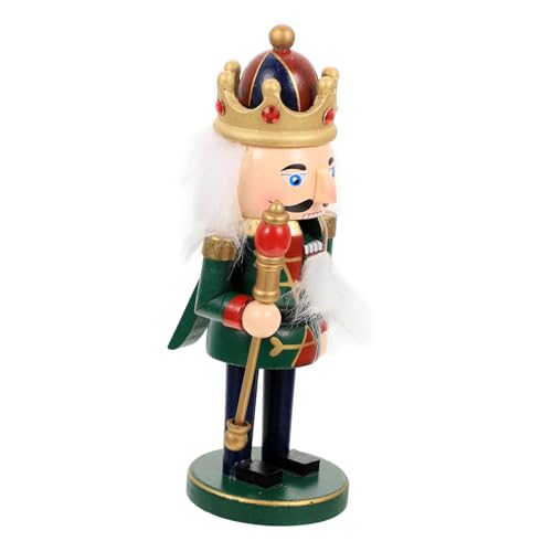 Alipis Weihnachtlicher Holz Nussknacker Soldat Deko Figur Tischplatte Festliche Weihnachtsdekoration Grün Robust Handgefertigt für Wohnzimmer und Büro von Alipis