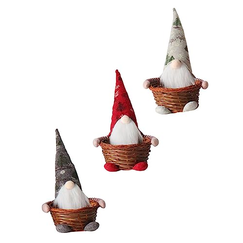 Alipis Weihnachts-wichtel-puppenkörbe-set 3 Geflochtene Körbe Für Snacks Dekorative Süßigkeitenschalen Wichtel-süßigkeitenschalen Für Zuhause von Alipis