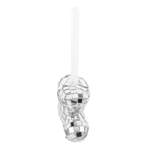 Alipis Weihnachtsbaum Dekoration Disco Stiefel aus Glas Silberner Christbaumschmuck Teilig Reflektierender Party Hänger für Festliche Weihnachtsbaumgestaltung von Alipis