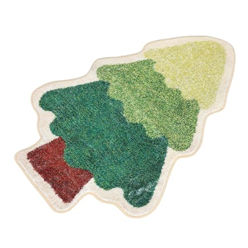 Alipis Weihnachtsbaum Teppich Hochflor Plüsch rutschfest Wohnzimmer Schlafzimmer Festlicher Bereichsteppich Kinderzimmer Matte Weihnachtsdeko Weicher Weihnachts-Teppich von Alipis