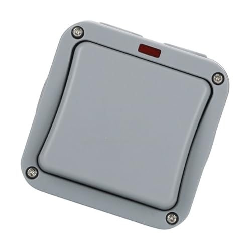 Alipis Wetterfester Outdoor Lichtschalter Wandmontage Spritzschutz Elektrischer Schalter für Garten und Zugangskontrolle aus Doppelsteuerung Robustes Design von Alipis