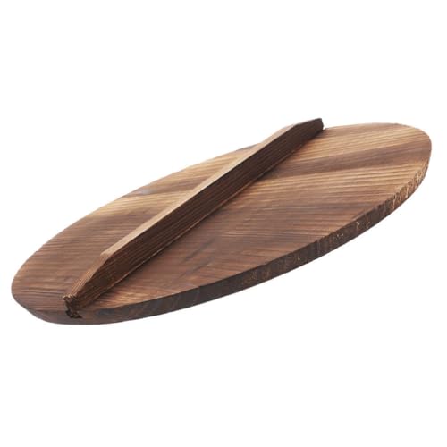 Alipis Wok-Deckelabdeckung Aus Holz Universelle Pfannenabdeckung Topf- Und Pfannendeckel Holzdeckel Wok-Deckel Auslaufsicherer Topfdeckel Bratpfannendeckel-Ersatz (Cm) von Alipis