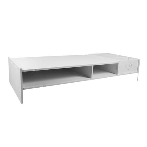 Alipis multifunktionales Lagerregal Schreibtisch Riser anzeigen Laptop- Desktop-Bücherregal Computermonitor-Riser Plastik Weiß von Alipis