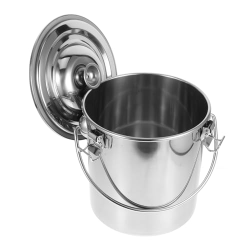 Alipis versiegelter Eimer luftdicht Eimer mit Deckel schließen geformt Fettentsorgungsbehälter Eimer aus Edelstahl Kanister aus Edelstahl Rostfreier Stahl Silver Alipis versiegelter Eimer luftdicht Eimer mit Deckel schließen geformt Fettentsorgungsbehälter Eimer aus Edelstahl Kanister aus Edelstahl Rostfreier Stahl Silver von Alipis