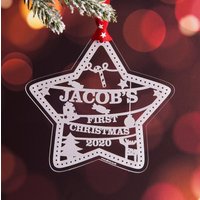 Personalisierte Baby ́s Erstes Weihnachtsstern-Deko von AlirooDesign