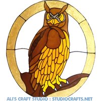 Großer Eulenrahmen Handgemaltes Fensterknäuel - Get The Look Of Stained Glass | Ref 904 Handarbeit Von Ali Es Craft Studio von AlisCraftStudio