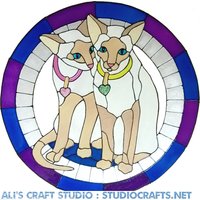Siam Katzen Handbemalte Fensterklammer - Get The Look Of Stained Glass | Ref 883 Handarbeit Von Ali Es Craft Studio von AlisCraftStudio