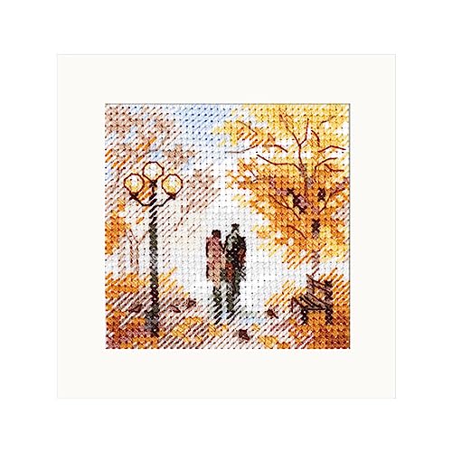 Kreuzstich-Stickset für Erwachsene, Kinder und Anfänger, Heimdekoration, Herbst in der Stadt, Alter Park, 7 x 7 cm, 14 Stück Kreuzstich-Stickset für Erwachsene, Kinder und Anfänger, Heimdekoration, Herbst in der Stadt, Alter Park, 7 x 7 cm, 14 Stück von Alisa
