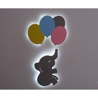 2Er Set | Elefantenballons Wandleuchte Kinderzimmer Beleuchtung Baby Shower Geschenk Hasenlampe Luftballon Nachtlicht Geburtstag Gif von AlishPlace