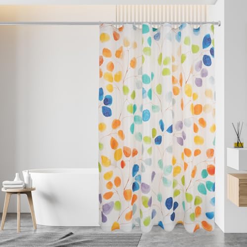 Alishomtll Duschvorhang 120x200cm, Wasserabweisend Antischimmel Beschwerter Saum Textil Polyester Waschbar Stoff Badevorhang für Badewanne Badezimmer, Kinder Duschvorhang mit Duschvorhangringe von Alishomtll