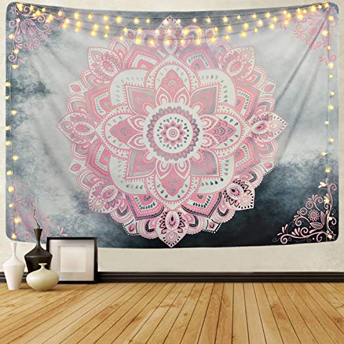 Alishomtll Mandala Wandtuch Bohemian Wandteppich Indian Wandbehang Psychedelisch Deko Wall Hanging Tapestry Tapisserie Groß 150 x 130cm von Alishomtll