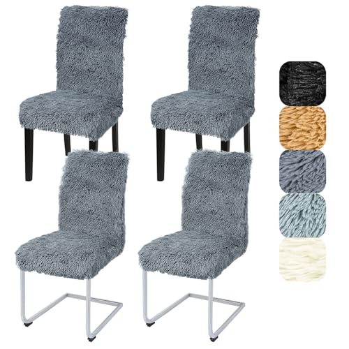 Alishomtll Stuhlhussen 4er Set Universal Stretch Stuhlhussen Schwingstuhl Elastische Plüsch Stuhlbezug Abnehmbare Waschbarer Stühle Schutz für Küche Esszimmer Bankett Hochzeit (Dunkelgrau, 4 Stück) Alishomtll Stuhlhussen 4er Set Universal Stretch Stuhlhussen Schwingstuhl Elastische Plüsch Stuhlbezug Abnehmbare Waschbarer Stühle Schutz für Küche Esszimmer Bankett Hochzeit (Dunkelgrau, 4 Stück) von Alishomtll
