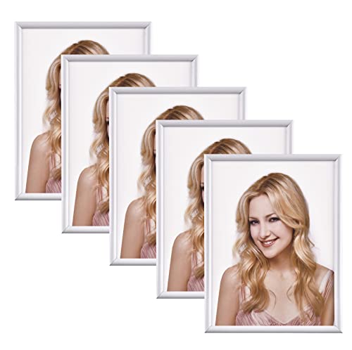 Alishomtll Weiß Bilderrahmen 5er Set, 15x20cm, Fotorahmen mit HD-Acrylglas Bilderrahmen zum Aufhängen/Aufstellen Fotogalerie Display Kunststoffrahmen Set für Mehrere Bilder Fotos, Weiß von Alishomtll