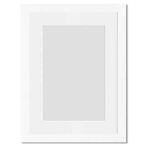 Alison Kingsgate Weißer A4-Bilderrahmen mit weißem Passepartout für A5-Bildgröße, für Zertifikate, Poster, Bilder, Wandmontage, Haken zum Aufhängen im Hoch- oder Querformat von Alison Kingsgate