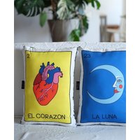 Geformte Kissen - Loteria Mexicana von AlissColorfulHcraft