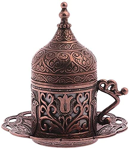 Alisveristime (1 x türkisch-griechisch-arabische Kaffee-Espressotassen-Untertasse (Lale) (antikes Kupfer) von Alisveristime