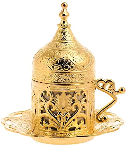 Alisveristime (1 x türkische, griechische, arabische Kaffee-Espresso-Tasse (Lale) (Gold) von Alisveristime