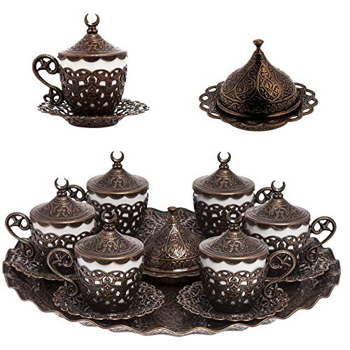 Alisveristime 27-teiliges türkisch-griechisch-arabischer Kaffee-Espressotassen-Set (Gelincik) (Kupfer) von Alisveristime