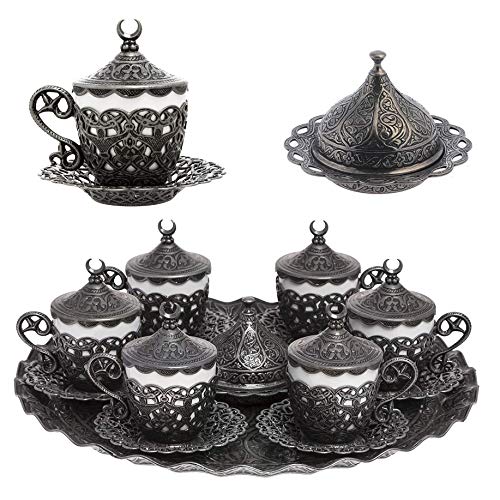 Alisveristime 27-teiliges türkisch-griechisch-arabischer Kaffee-Espressotassen-Set (Gelincik) (Schwarz) von Alisveristime