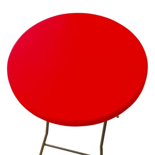 Aliuciku Runde Tischdecke, rutschfeste Stretch-Tischdecke Waschbar für Zuhause Restaurant Festival Party Garten(Red,110cm) von Aliuciku